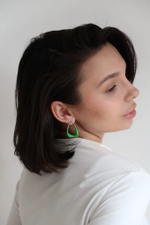 Серьги GREEN в серебре