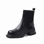 XIAOAJUE Cow Leather Ankle Boots 6cm Women"s