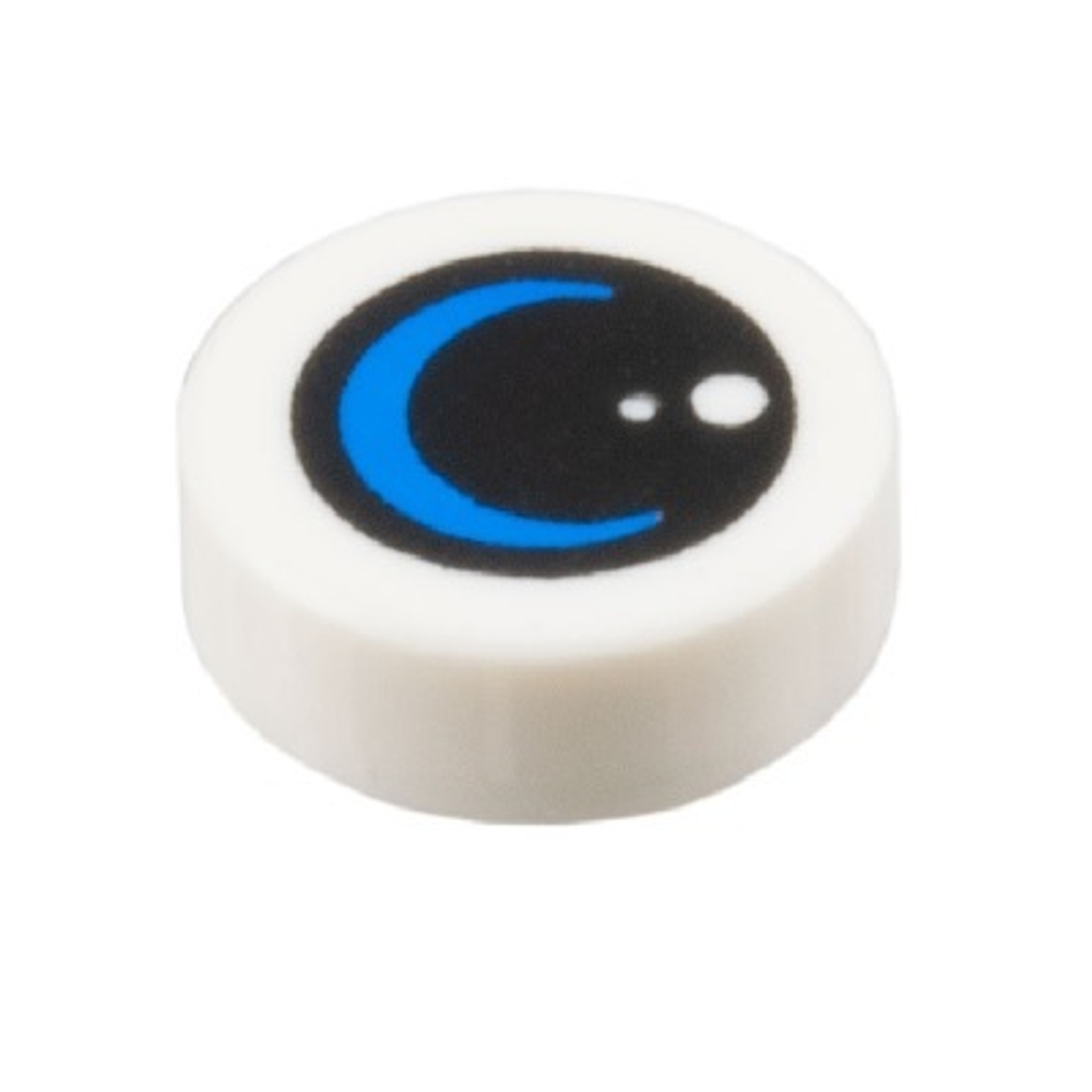 Плитка круглая круг с точками и узором в виде синего полумесяца 98138pb408