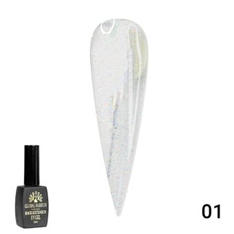 Гель Global Fashion с шиммером Magic-Extension 12 мл № 1 прозрачный