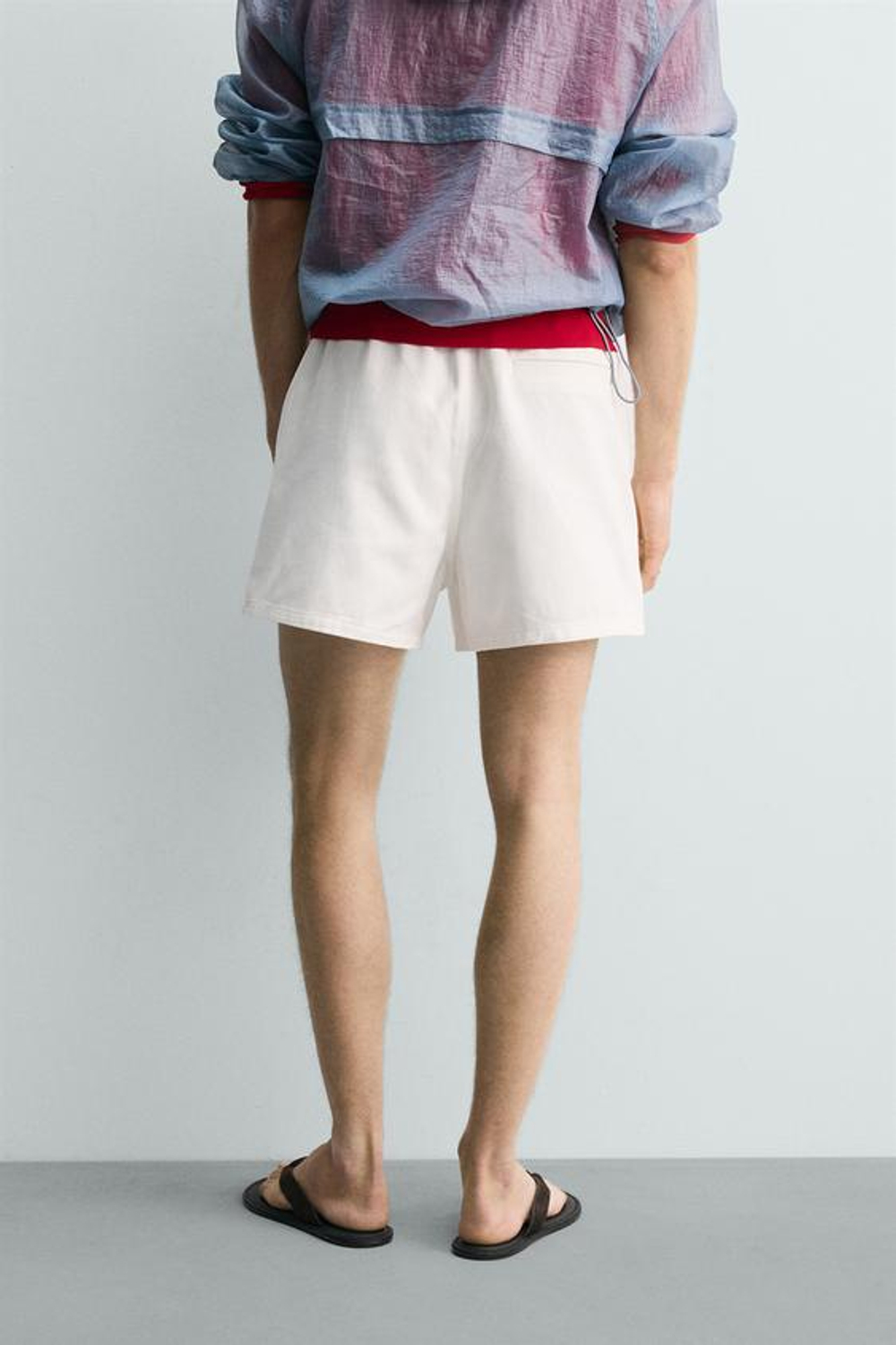 ZARA ШОРТЫ RELAXED FIT ИЗ РЕЛЬЕФНОЙ ТКАНИ, БЕЛЫЙ