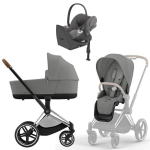 Коляска Cybex Priam IV Chrome Brown complete Cloud T Mirage Grey Plus Base T 4 в 1 Mirage Grey