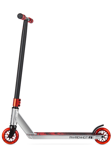 Самокат трюковый Fahrenheit F2 черный/серебристый/красный
