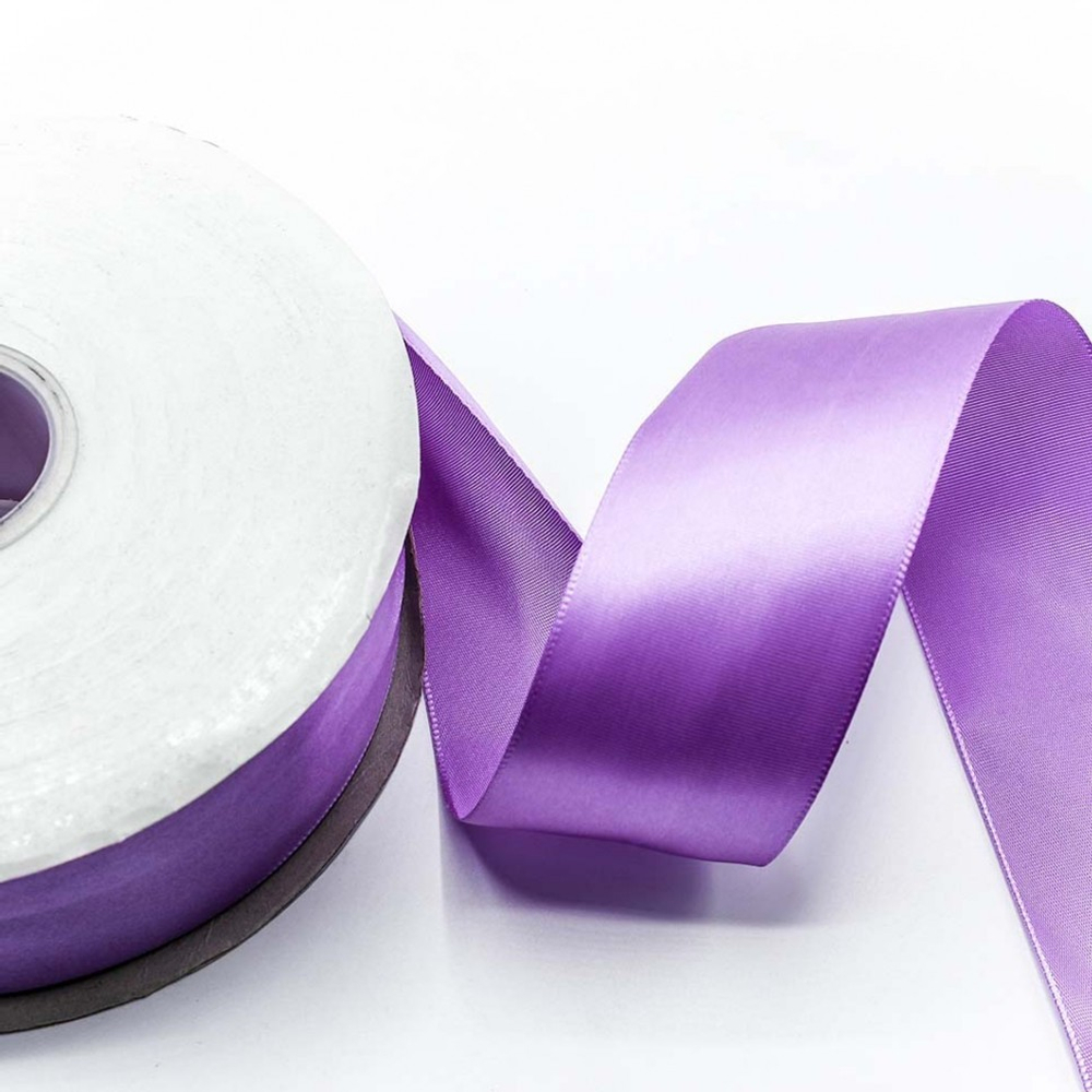 Лента Атласная 5см х 110м Полиэстер класс А (Фиолетовый)