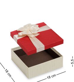 WG-52/1-B Коробка подарочная «Квадрат» цв.беж/красн.