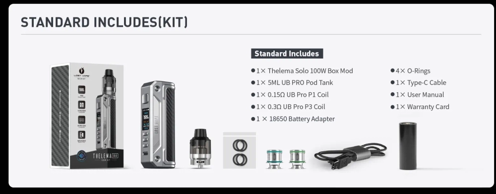 Lost vape Thelema Solo 100W Kit