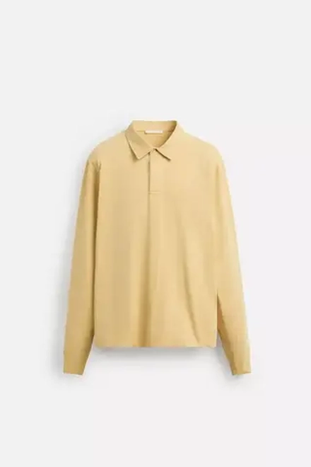 ZARA КОНТРАСТНОЕ ПОЛО, ЖЕЛТЫЙ
