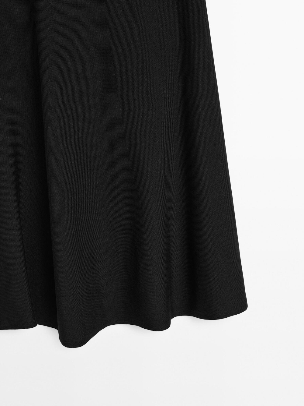 Massimo Dutti Трикотажная юбка миди А-силуэта, черный