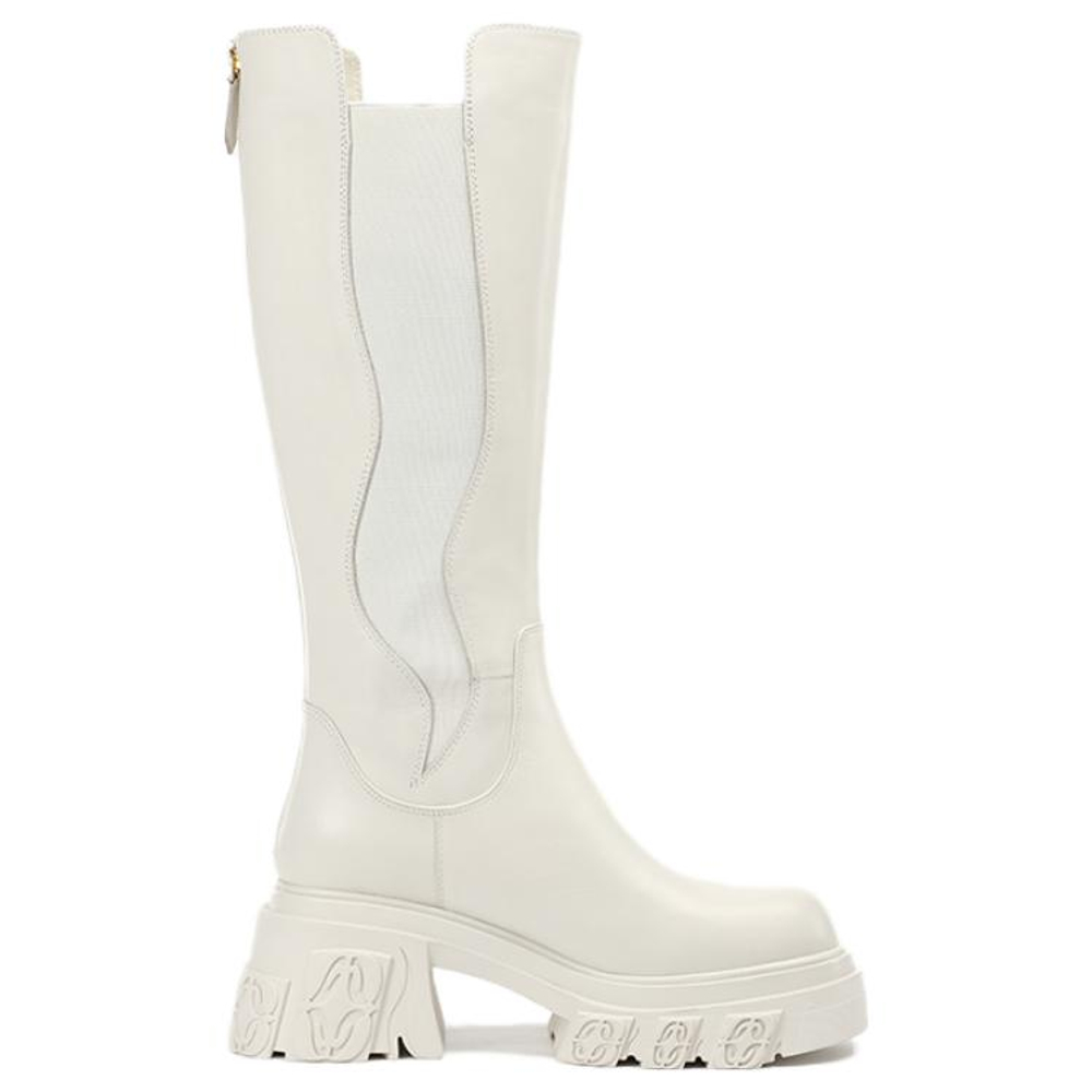 DIBO MANNER Flame Embossed Collection Top Grain Cow Leather Mid Calf Boots Women"s