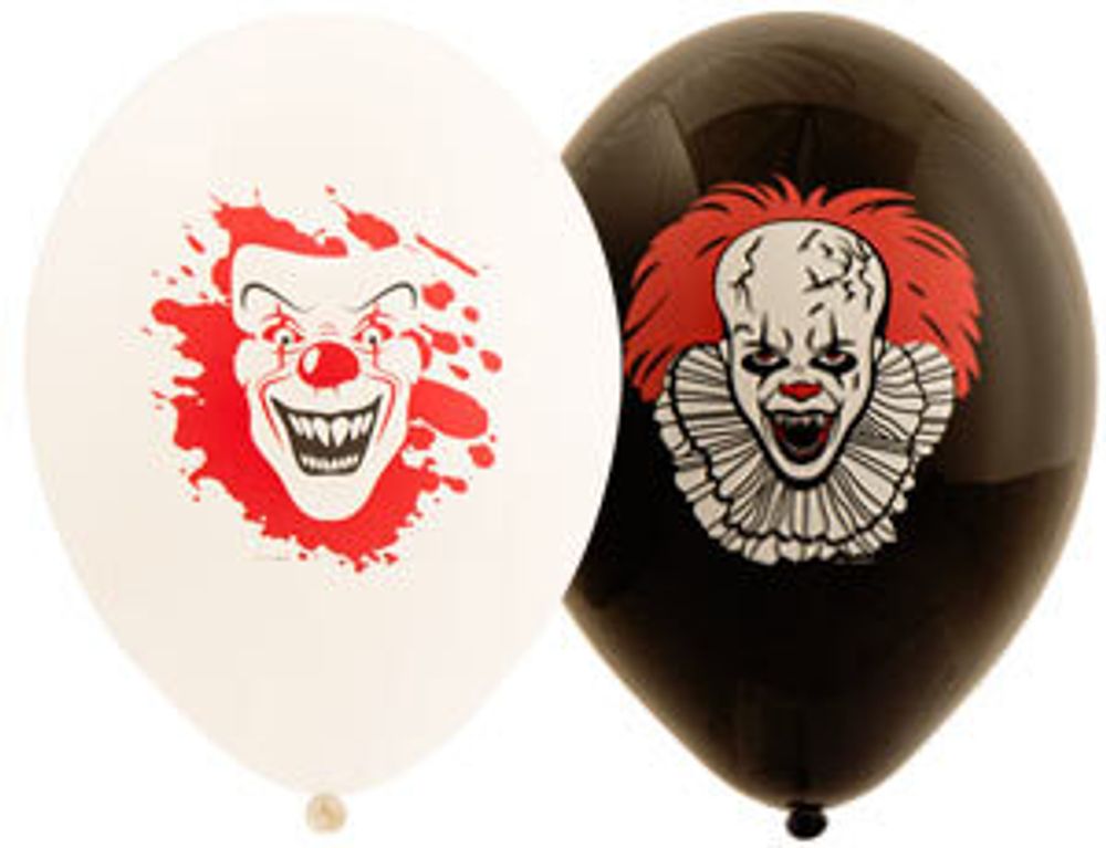 Шар (14''/35 см) Клоун ужасный 2цв, 50 шт.