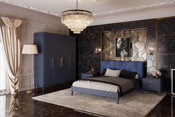 МОДУЛЬНАЯ СПАЛЬНЯ ДЖАЛИ МДФ ЛАЗУРНЫЙ