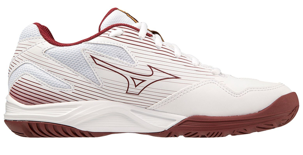 Женские кроссовки для бадминтона/сквоша Mizuno Cyclone Speed 4 - white/cabermet/mp gold