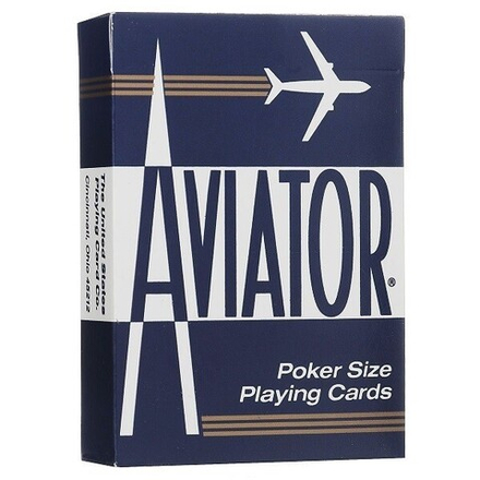 Игральные карты Aviator Poker Size (синие)