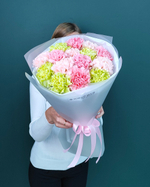 Яркий букет из диантусов микс,15шт(00379)