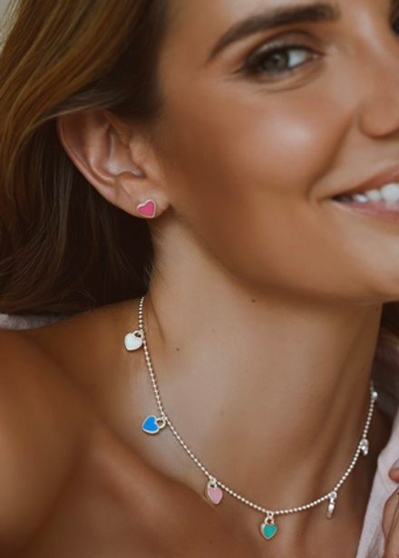 Колье "Хати" с ювелирной эмалью мультиколор