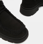 Замшевые полуботинки INUIKII Mocabee curly black на меху