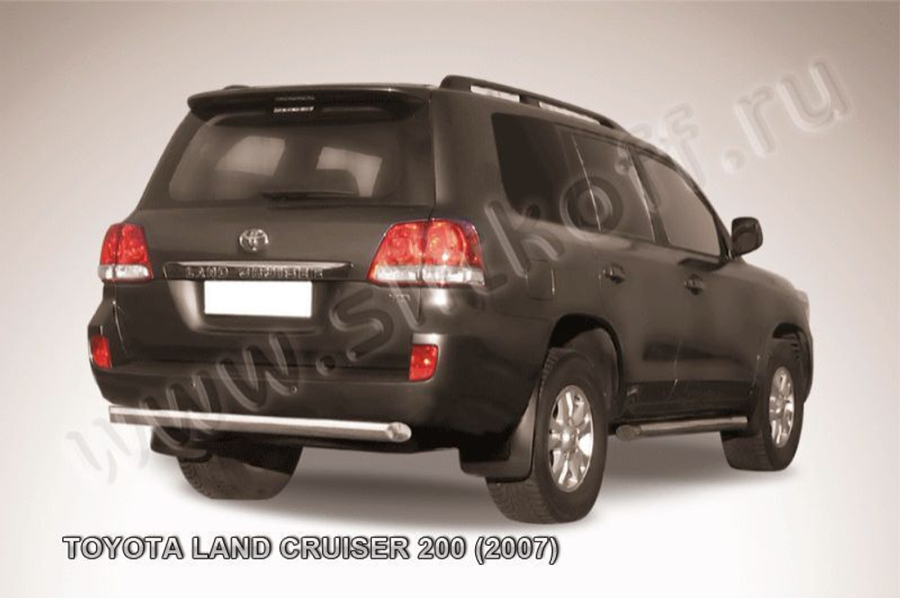 Защита заднего бампера (нержавейка) Toyota Land Cruiser 200 (2007-2012) d76 короткая
