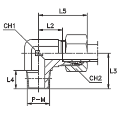 Штуцер FC90 DS20 NPT 1/2 (в сборе, B4)
