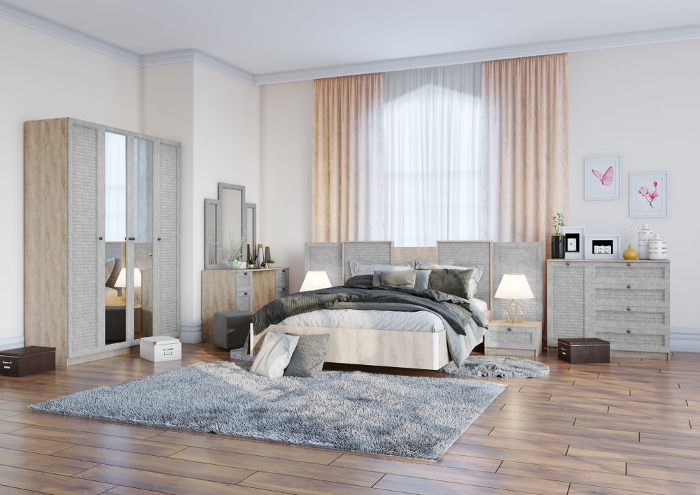 Кровать 1,4 "Филадельфия" без основания СФ-19 (дуб баррик/жалюзи серый), Велес