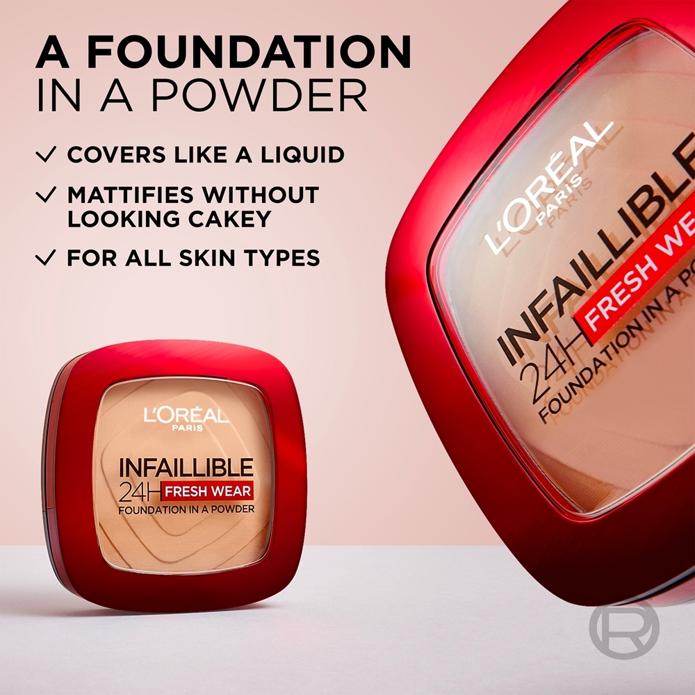 L’Oreal Paris Infaillible Fresh Wear 24h - тональная пудра, 9 g