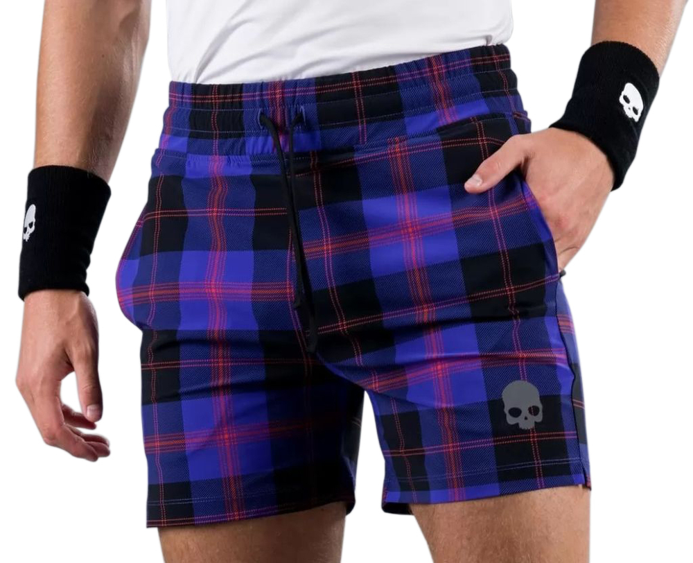 Мужские теннисные шорты Hydrogen Tartan Shorts - purple/black