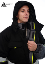 Костюм мужской зимний «СЕВЕРНАЯ ШИРОТА» (куртка+брюки) цв.серый/черный