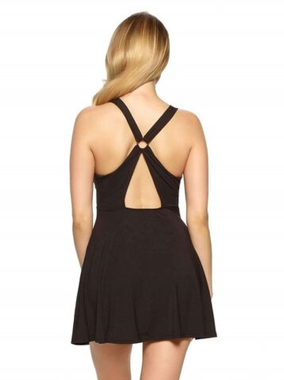 Ночная сорочка с бретелями на спинке крест-накрест (Размер: S) (Цвет: черный)