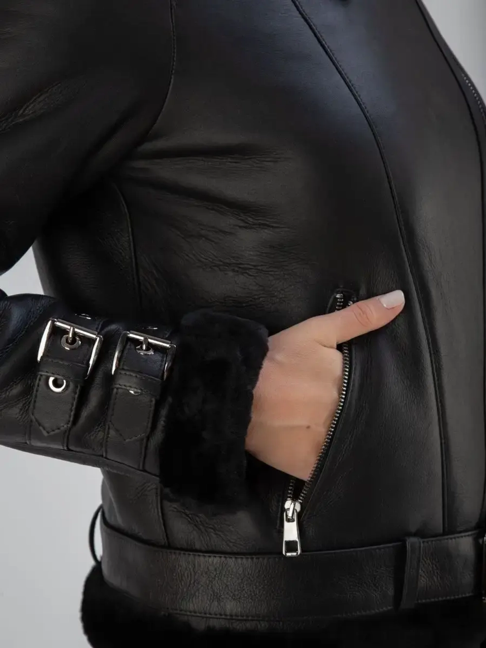 Дубленка авиатор натуральная короткая Турция