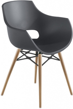 Кресло пластиковое Papatya Opal Wox Pro Beech, натуральный, антрацит