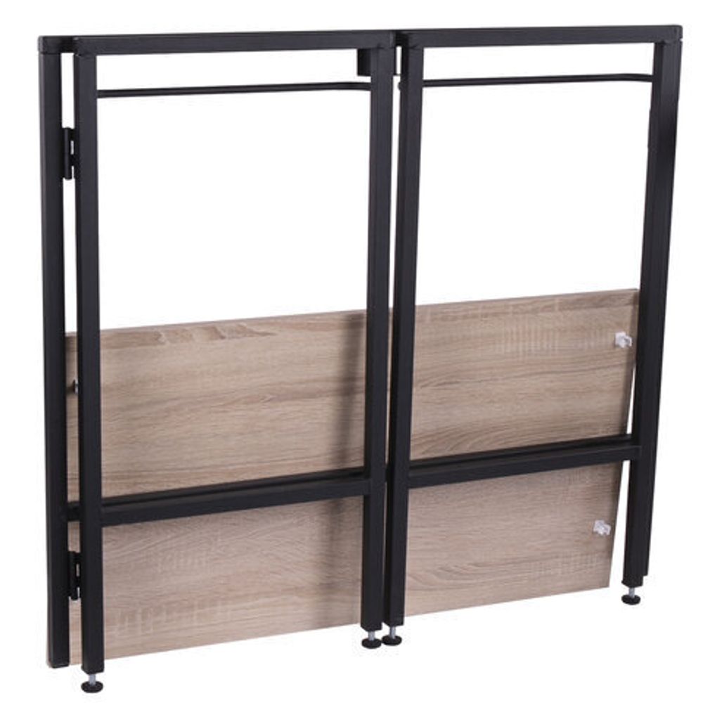 Стол BRABIX "Smart CD-010", 1000х505х795 мм, ЛОФТ, складной, металл/ЛДСП дуб, каркас черный, 641876