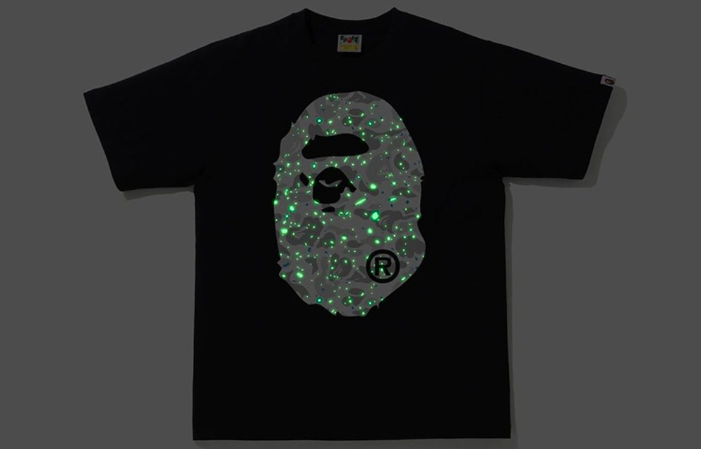 A Bathing Ape Space Camo Big Ape Head Tee черный