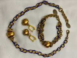 HMG 1332 Enamel chain 0,8cm blue чокер 1cm арт.1350