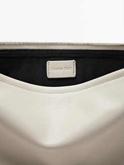 Massimo Dutti Маленькая сумка из кожи наппа с узлом, белый