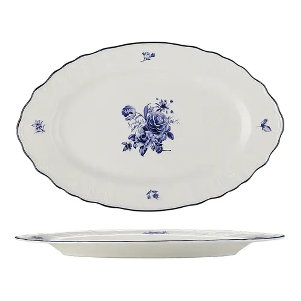 Блюдо овальное 25,2*16,1 см h2,1 см Blue Flower P.L. Proff Cuisine [1]