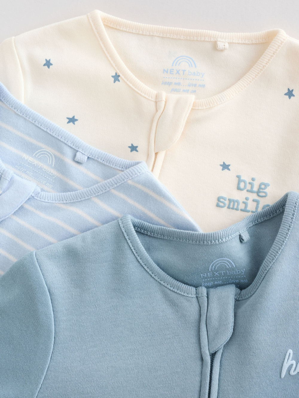 Комбинезон / Слип для малышей Next F35-912, 3 шт., Голубой, Молочный