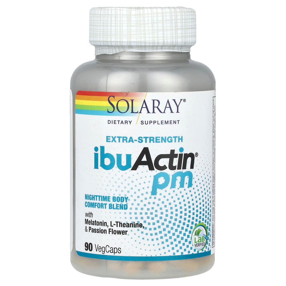 Solaray, IbuActin PM, повышенной силы действия, 90 растительных капсул