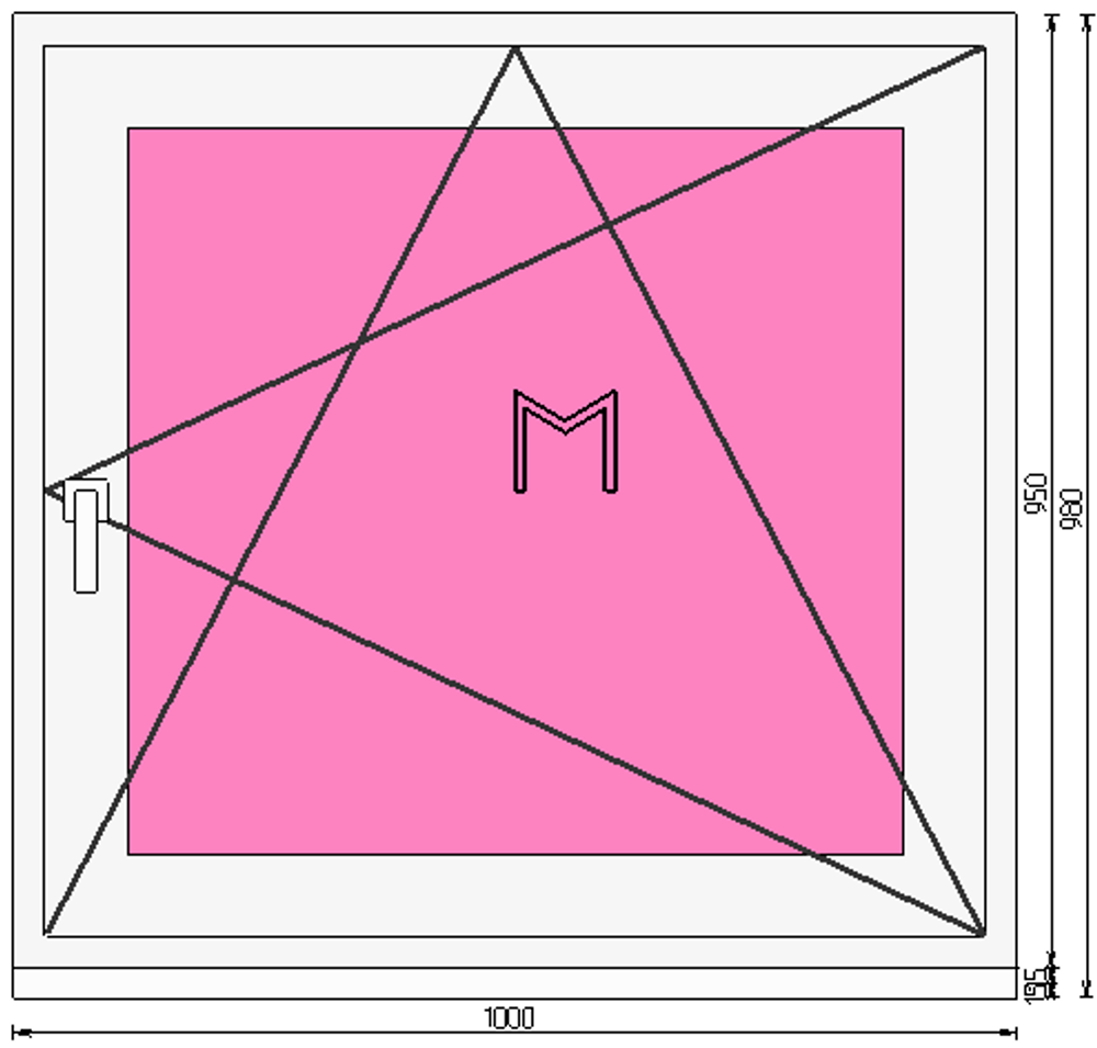Пластиковое окно 950 х 1000 ТермА Эко + Москитная сетка
