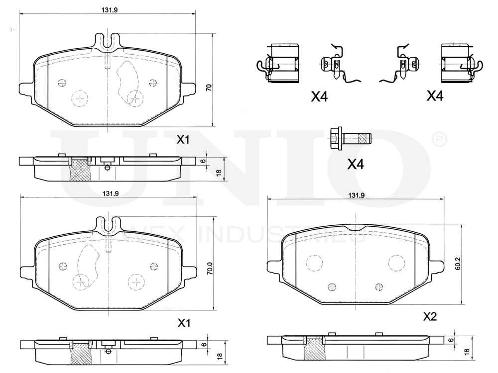 Колодки тормозные диск. задние UNIO BRP-20137