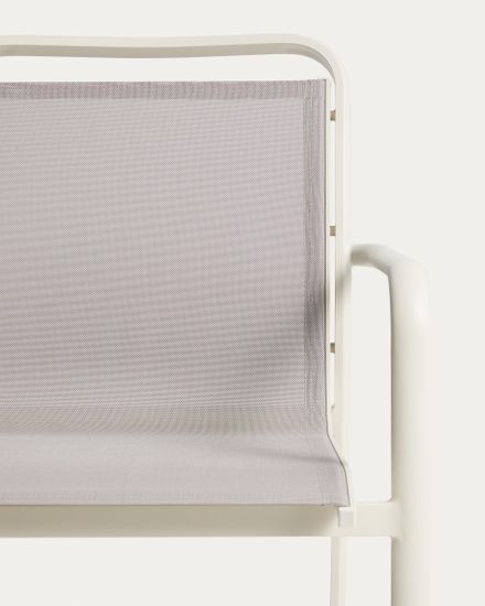 Уличный стул Luri из алюминия цвета экрю и бежевого текстиля