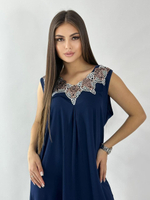 Сорочка без рукавов 0015-1 (синий)