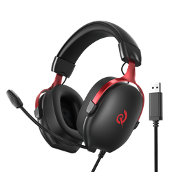 Проводные наушники полноразмерные игровые QCY Heroad VN200 PRO (черно-красные)