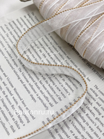 Кант органза белый с золотой монилью