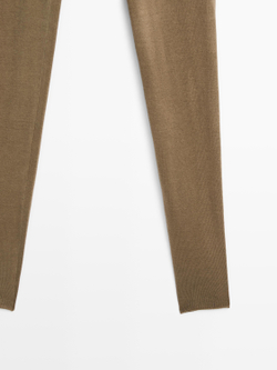 Massimo Dutti Легинсы из трикотажной смеси шелка - Limited Edition, бежевый