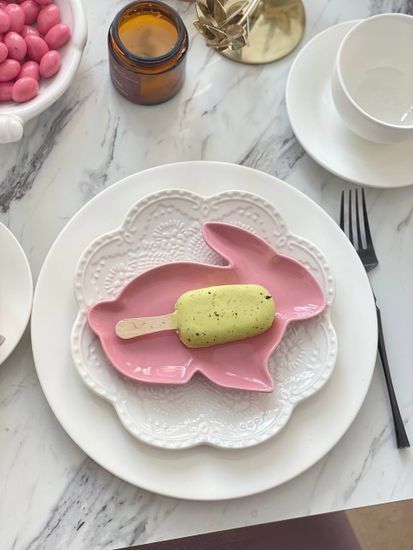 Блюдо сервировочное «Сканди. Зайка», 17×13×1,5 см, цвет розовый