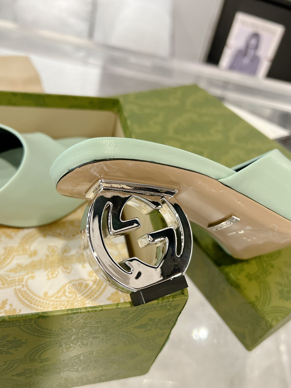 Gucci Interlocking G Heel Sandal 5.5 cm