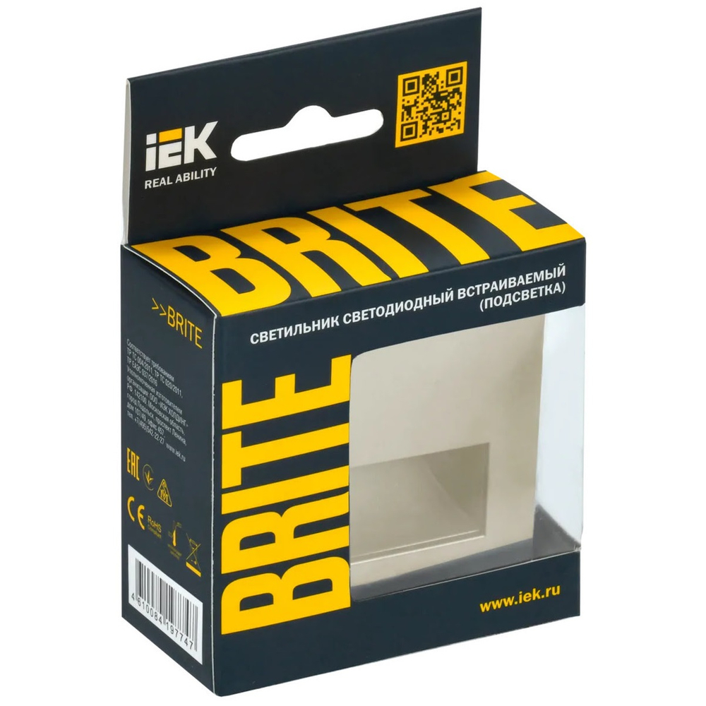 Встраиваемая светодиодная подсветка IEK Brite ПЛ20-БрКр бежевая BR-FL20-K10