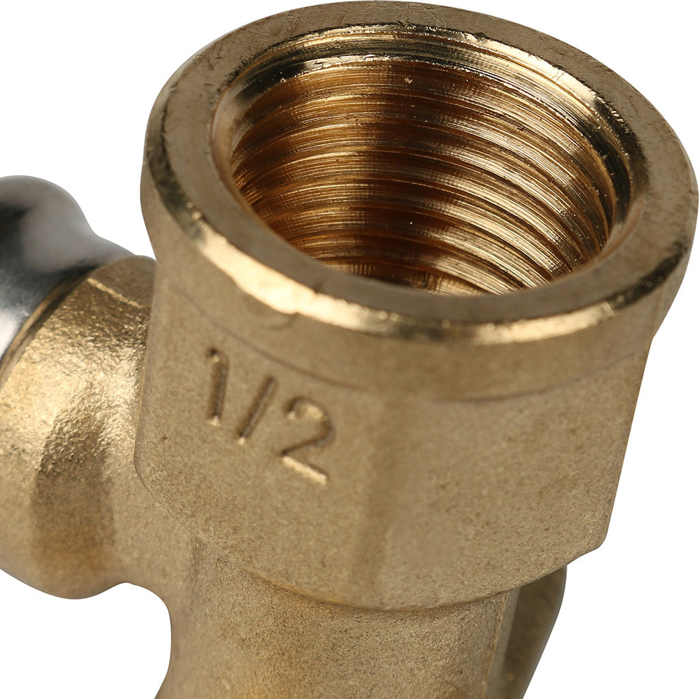 Угольник STOUT настенный с креплением короткий ВР 1/2" х16 пресс