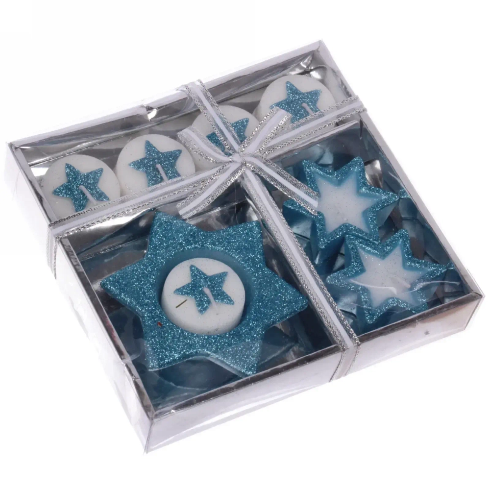 Набор свечей «Звёздное небо» 16,5х15,5х3 см, голубой