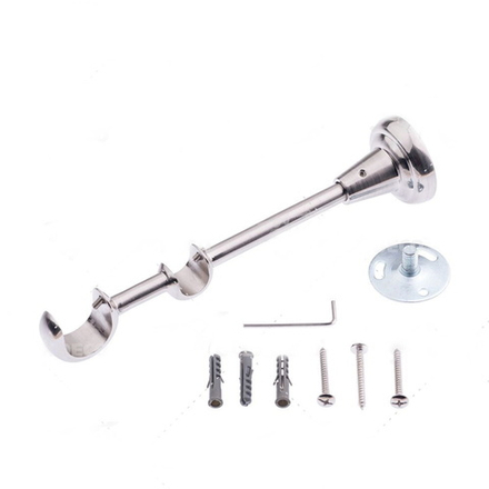 Кронштейн открытый d25/16 мм двухрядный, цвет нержавеющая сталь