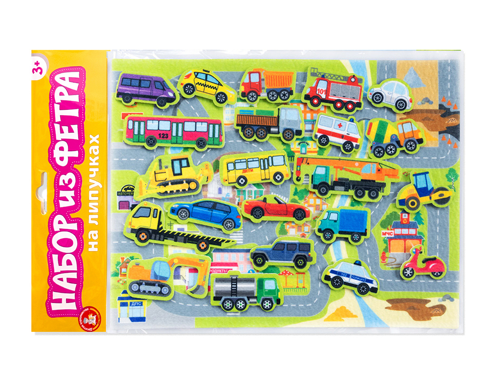 Набор из фетра на липучках ГОРОД. ТРАНСПОРТ.